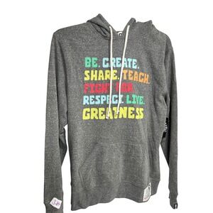 Root of Fight Be Create Share Teach Respect Live Greatness Hoodie Grey Mens M